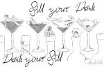 2020 alcohol anthro belly belly_expansion beverage big_belly black_and_white bottle cocktail drinking expansion hi_res hyper hyper_belly inflation kinktober lutrine male mammal micro moblie moblie_(character) monochrome mustelid olive_(food) skeleton_markings sketch solo swimming wine wine_bottle wine_glass 