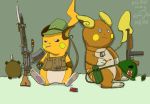  alolan_raichu armor army canteen cigarette dog_tags duo explosives geboku grenade gun headgear helmet hi_res japan machine_gun male nintendo pok&eacute;mon pok&eacute;mon_(species) pouches raichu ranged_weapon regional_form_(pok&eacute;mon) soldier submachine_gun united_states_of_america video_games warrior weapon world_war_2 