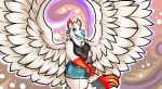  anonymous_artist anthro canid canine chest_tuft clothing feathers female mammal paws solo tuft wings wuffkitty 