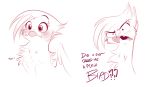  absurd_res annoyed avian blush dialogue english_text fangs friendship_is_magic gilda_(mlp) gryphon hasbro hi_res imalou looking_at_viewer monochrome my_little_pony mythological_avian mythology poof simple_background text white_background 