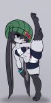  1:2 2020 anthro beanie bonnie_(pixelhat) bottomwear bracelet clothing female flexible hair hair_over_eye hat headgear headwear hi_res holding_leg jewelry lagomorph leporid mammal midriff one_eye_obstructed one_leg_up pixelhat rabbit raised_leg shorts solo splits spread_legs spreading tube_top vertical_splits 