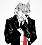  2020 anthro brand_new_animal canid canine canis clothed clothing fur hi_res male mammal naikuma shirou_ogami simple_background solo studio_trigger wolf 