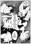  absurd_res anthro chiropteran crystal english_text girly hi_res male male/male mammal monochrome orb rouge_the_bat size_difference solo sonic_the_hedgehog_(series) text white_crest_(artist) 