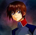  1boy brown_hair gundam gundam_seed jtr kira_yamato lowres military military_uniform purple_eyes short_hair solo uniform upper_body 