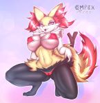  2020 3_toes 5_fingers anthro braixen breasts camel_toe claws clothing complextree digital_media_(artwork) eyelashes female fingers hi_res looking_at_viewer navel nintendo pok&eacute;mon pok&eacute;mon_(species) solo toe_claws toes tongue tongue_out video_games 