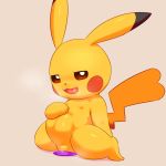  1:1 2020 abdominal_bulge alacarte bodily_fluids cleft_tail dildo dildo_sitting dipstick_ears female female_penetrated genitals hi_res looking_pleasured masturbation multicolored_ears nintendo open_mouth open_smile penetration pikachu pok&eacute;mon pok&eacute;mon_(species) pussy semi-anthro sex_toy simple_background smile solo sweat tongue video_games yellow_body yellow_skin 
