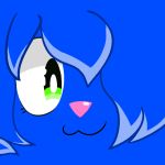  1:1 anthro asnyow_nyugen black_eyelashes blue_body blue_fur blue_hair brazillianboi cute_eyes cute_face domestic_cat face_focus felid feline felis fur green_eyes hair looking_at_viewer male_(lore) mammal pink_nose smiling_at_viewer 