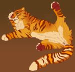  anatomically_correct anatomically_correct_genitalia felid female feral flat_colors fluffy full-length_portrait genitals hi_res just_woke_up lynxbrush mammal pantherine pieger poof poofy_tail portrait pumpkin_pie pumpkin_pieger pussy raised_leg solo stripes stripes_(marking) tiger tired whisker_spots whiskers white_whiskers 