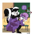  &lt;3 2020 anthro big_butt breasts butt dialogue english_text female fifi_la_fume hi_res joaoppereiraus looney_tunes male mammal mephitid pep&eacute;_le_pew skunk spanking text tiny_toon_adventures warner_brothers 
