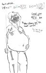  2020 anthro belly big_belly black_and_white candy dialogue english_text food growth_drive halloween hand_on_stomach hi_res holidays kinktober licking licking_lips lutrine male male_pred mammal moblie moblie_(character) monochrome mustelid overweight overweight_male rumbling_stomach skeleton_markings sketch solo text tongue tongue_out vore weight_gain 