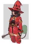  black_hair guilty_gear guitar hat i-no instrument jacket o-ring o-ring_top short_hair thighhighs uncle_rabbit_ii witch_hat 