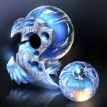  ball black_background cluseller commentary_request crystal gem gradient gradient_background highres jpeg_artifacts light_particles no_humans original reflection rock sapphire_(gemstone) shiny simple_background still_life 