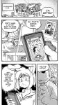  anthro breasts cellphone cigarette clothed clothing comic daigaijin daughter dialogue duo english_text father female furryfight_chronicles hi_res lagomorph leporid male mammal monochrome muko parent phone rabbit saniko text 