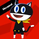  1:1 animal_humanoid anthro atlus belt black_and_white_fur blue_eyes digital_drawing_(artwork) digital_media_(artwork) english_text felid feline handkerchief humanoid kerchief low_res male mammal mask megami_tensei megami_tensei_persona morgana_(persona) persona_(species) solo text the_roborandy video_games 