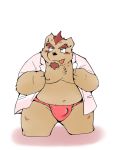  2015 anthro asian_clothing belly blush brown_body brown_fur clothed clothing east_asian_clothing fundoshi fur japanese_clothing kemono male mammal navel nipples open_clothing open_shirt open_topwear overweight overweight_male shirt simple_background snow_utamaru solo tongue tongue_out topwear underwear undressing ursid white_background 