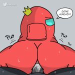 1:1 2020 aliasing among_us anal anal_penetration big_butt bodily_fluids butt cum cum_inside duo english_text genital_fluids grey_background humanoid innersloth looking_back male male/male matso not_furry penetration red_body simple_background sweat text thick_thighs video_games watermark 