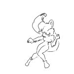  1:1 2020 2d_animation 4chan_anon animated anthro biped black_and_white breasts dancing digital_media_(artwork) featureless_breasts featureless_crotch female fist frame_by_frame fur hair mammal mephitid monochrome nude short_playtime sketch skunk solo sonic_the_hedgehog_(comics) sonic_the_hedgehog_(series) standing 
