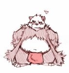  2013 anthro asian_clothing belly blush clothing east_asian_clothing fundoshi japanese_clothing kemono male navel nintendo pangoro pok&eacute;mon pok&eacute;mon_(species) simple_background sketch slightly_chubby snow_utamaru solo underwear video_games white_background 