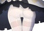  1girl ass barbara_(genshin_impact) cameltoe close-up ett from_behind genshin_impact pantyhose paw_print revision simple_background skirt solo thigh_gap thighband_pantyhose white_background white_legwear 