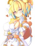  +_+ 1girl blonde_hair blue_eyes blue_hair bombergirl breasts eyebrows_visible_through_hair gloves grin heart large_breasts looking_at_viewer multicolored_hair parted_lips pine_(bombergirl) puffy_short_sleeves puffy_sleeves self_fondle short_hair short_sleeves short_twintails sideboob smile solo teeth twintails two-tone_hair wat_(worldlog) white_gloves 