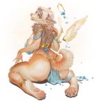  2020 4_toes 5_fingers anthro blue_eyes breasts canid canine canis clothed clothing digital_media_(artwork) domestic_dog eyebrows eyelashes female fingers kneeling levelviolet mammal solo toes 