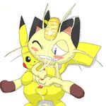  cum feral gay male meowth nintendo pikachu pok&#233;mon pokemon unknown_artist video_games 