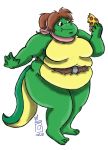  anthro female food hi_res lizard mona_lisa_(tmnt) overweight overweight_anthro overweight_female pizza reptile royaljellysandwich scalie solo 