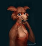  2020 anthro beastars breasts brown_body brown_fur brown_nose canid canine canis choker cleavage clothed clothing countershade_face countershade_torso countershading digital_drawing_(artwork) digital_media_(artwork) digital_painting_(artwork) dress duckhere female fur hand_on_shoulder hi_res jewelry juno_(beastars) looking_at_viewer mammal multicolored_body multicolored_fur necklace portrait red_clothing red_dress signature smile solo tan_body tan_fur text two_tone_body two_tone_fur url wolf 