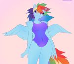  2020 5_fingers anthro breasts digital_media_(artwork) equid equine eyebrows eyelashes female fingers friendship_is_magic mammal margony my_little_pony pegasus rainbow_dash_(mlp) solo wings 