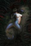  2020 anthro breasts day detailed_background digital_media_(artwork) dinosaur dromaeosaurid female hair hi_res kuroi-kisin non-mammal_breasts nude outside partially_submerged reptile scales scalie solo theropod 
