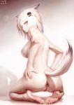 animal_ears anus arknights ass feet lappland_(arknights) naked pussy s16xue tail uncensored 