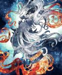  black_sclera claws closed_mouth commentary_request fire gen_5_pokemon highres kanna_(kan419_k) legendary_pokemon no_humans pokemon pokemon_(creature) reshiram solo white_fur 