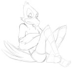  annoyed anthro barefoot black_and_white boxer_briefs clothed clothing crossed_arms crossed_legs falco_lombardi grumpy male monochrome nintendo open_mouth simple_background sitting sketch solo star_fox teeth_showing thegreatmatsutzu topless underwear video_games white_background 