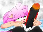  amy_rose anthro big_penis duo female first_person_view foreskin genitals handjob huge_penis looking_at_viewer male male/female natsuminyan nude penile penis pubes sex shadow_the_hedgehog skinny_dipping sonic_the_hedgehog_(series) water 
