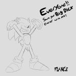  1:1 anthro balls dialogue flaccid flamez foreskin genitals hi_res male monochrome penis sequence sketch solo sonic_the_hedgehog sonic_the_hedgehog_(series) 