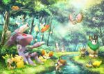  chespin commentary_request day fennekin flabebe fletchling forest froakie gen_1_pokemon gen_5_pokemon gen_6_pokemon genesect gogoat grass helioptile legendary_pokemon litleo mewtwo mythical_pokemon nature outdoors pikachu pokemon scatterbug sitting skrelp spewpa stream sylveon tree vivillon water yuurakusei 