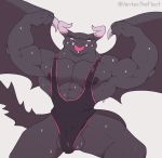  absurd_res balls big_nipples blep bodily_fluids clothing dragaux dragon flexing genitals hi_res horn leotard male muscular muscular_male musk nintendo nipples ring_fit_adventure shirt simple_background simple_shading solo sweat tank_top tongue tongue_out topwear tusks ventesthefloof video_games wings 