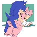  absurd_res all_fours amy_rose anthro balls barefoot bodily_fluids doggystyle duo female from_behind_position genitals hi_res male male/female nude penis pussy senshion sex sonic_the_hedgehog sonic_the_hedgehog_(series) sweat vaginal 