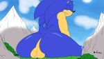  absurd_res anthro balls crush duo flamez genitals hi_res looking_back macro male male/male outside sat_on shadow_the_hedgehog smothering sonic_the_hedgehog sonic_the_hedgehog_(series) 