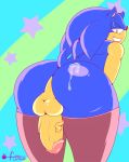  anthro balls bodily_fluids butt clothing cum cum_on_butt flamez genital_fluids genitals hi_res legwear looking_at_viewer looking_back male penis presenting presenting_hindquarters solo sonic_the_hedgehog sonic_the_hedgehog_(series) thigh_highs 
