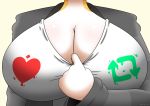  &lt;3 big_breasts breasts clothing female hi_res human human_only jhenightfox julie_(jhenightfox) mammal not_furry shirt simple_background solo sweater t-shirt topwear white_background 