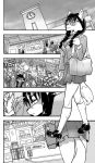  anthro bottomwear breasts canid canine clothing comic daigaijin dipstick_tail english_text eyewear female fox fur furryfight_chronicles glasses group hair hi_res kalita_(furryfight_chronicles) mammal monochrome multicolored_tail school_uniform skirt subway text uniform 