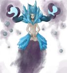  blue_hair breasts elemental_creature elemental_humanoid female genitals hair hi_res humanoid ice ice_creature ice_hair ice_humanoid legless looking_at_viewer mineral_fauna mineral_humanoid navel nipples nude presenting presenting_pussy pussy small_breasts solo spread_pussy spreading syvaron white_eyes 