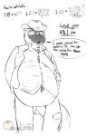  2020 anthro belly big_belly black_and_white clothing cowboy_hat cowboy_outfit growth_drive halloween halloween_costume hat headgear headwear hi_res holidays hyper hyper_belly kinktober lutrine male mammal moblie moblie_(character) monochrome moobs mustelid overweight overweight_anthro overweight_male skeleton_markings sketch solo weight_gain 