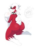  annoyed anthro ayotizza big_breasts big_butt breasts butt butt_slap collar duo facial_piercing female hi_res lycanroc midnight_lycanroc nintendo nose_piercing piercing pok&eacute;mon pok&eacute;mon_(species) side_boob slap spiked_collar spikes video_games 