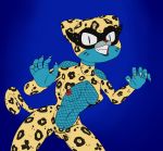  2020 absurd_res anthro blue_body blue_fur breasts callmewritefag cartoon_network catsuit_(disambiguation) claws clothed clothing colored costume digital_drawing_(artwork) digital_media_(artwork) domestic_cat english_text felid feline felis female fishnet fur halloween halloween_costume headgear headwear hi_res holidays leopard_spots looking_at_viewer mammal mature_female nicole_watterson nipples simple_background solo spots text the_amazing_world_of_gumball tight_clothing 