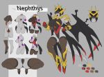  anthro black_body black_hair breasts butt claws clothed clothing female genitals giratina grey_body hair legendary_pok&eacute;mon link2004 multicolored_body nintendo nipples open_mouth partially_clothed pok&eacute;mon pok&eacute;mon_(species) pussy red_body red_eyes simple_background solo tongue tongue_out video_games wings 