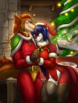  absurd_res anthro anthro_on_anthro blue_eyes blue_hair blush breasts brown_body brown_fur canid canine christmas clothed clothing cookie detailed_background duo eyes_closed female fenra food fox fur genitals gloves hair handwear hat headgear headwear hi_res holding_object holidays link2004 love male male/female mammal multicolored_body multicolored_fur open_mouth open_smile orange_hair pussy red_body red_fur romantic_ambiance santa_hat smile teeth two_tone_body two_tone_fur white_body white_fur yellow_body yellow_fur 