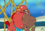  2020 anthro arthropod beach benjipaws clothed clothing craig_mammalton crustacean decapoda duo erection genitals hi_res larry_the_lobster lobster malacostracan male male/male mammal marine muscular muscular_male nickelodeon outside pants_pull partially_clothed penis pinniped sand sea seal seaside spongebob_squarepants water 