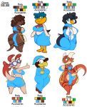  2020 2_horns 3_toes absurd_res alternate_species amphibian anatid anseriform anthro armwear avian axolotl barefoot big_breasts big_butt bikini bird bird_feet black_body black_feathers black_hair blue_bottomwear blue_clothing blue_gloves blue_legwear blue_robe blue_scarf blue_shorts blue_stockings blue_topwear bottomwear breasts brown_body brown_feathers brown_hair brown_stripes butt censored clothed clothing curled_hair duck elbow_gloves eyewear feathers female footwear front_view fur gesture glasses gloves goggles green_body green_eyes green_feathers green_hair hair hair_over_eyes hand_on_breast hand_on_chest hand_on_leg hand_on_thigh handwear hi_res horn huge_butt ineffective_censorship ineffective_clothing jewelry kobold koopa legwear loincloth looking_ahead looking_at_viewer looking_back lutrine magikoopa mammal mario_bros model_sheet mole_salamander multiple_images mustelid necklace nintendo nipple_outline nipples open_mouth penguin pink_body pink_nipples pink_scales purple_goggles raised_tail rear_view red_body red_clothing red_footwear red_scales salamander_(amphibian) scales scalie scarf shorts simple_background skimpy sling_bikini smile softestpuffss spots spotted_body spotted_fur standing stockings striped_body striped_fur stripes swimwear tan_body tan_feathers tan_fur tan_scales thick_thighs thumbs_up toes topwear video_games white_background white_body white_feathers white_horn yellow_body yellow_scales yellow_spots 